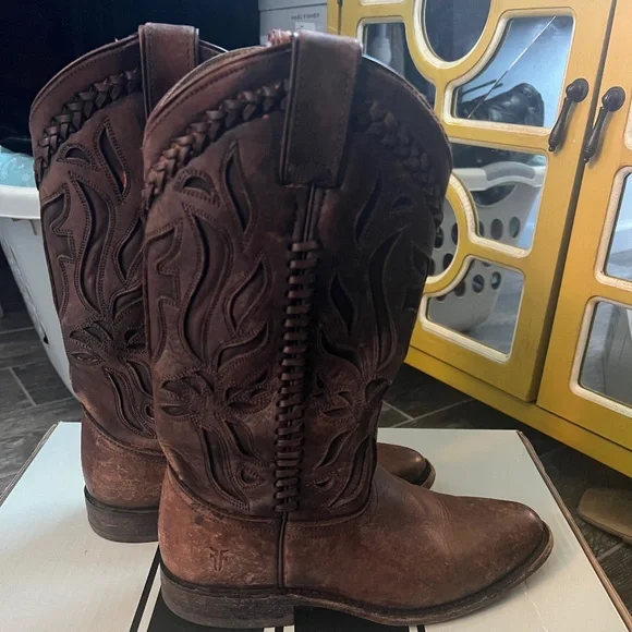 Frye Shoes Frye Wyatt Overlay Cowboy Boots Poshmark